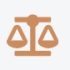 icone da balança da justiça pra ilustrar trecho sobre processos trabalhistas e previdenciários no site da Vanessa Sakae Advocacia