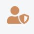 icone com uma pessoa e um escudo ao lado para representar trecho sobre defesa do consumidor no site da advogada Vanessa Sakae